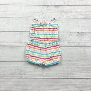 Baby Gap Baby Girl Striped Romper Multicolor Smocked Bubble 12-18 Months